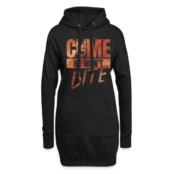 Come, He Won't Bite - Dog Owner - Hoodie Dress - black - Front