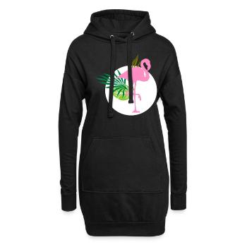 Flamingo - Hoodie-Kleid - Schwarz - Vorne