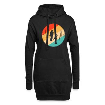 Chasse Retro Heartbeat - Sweat-shirt à capuche long Femme - noir - Devant