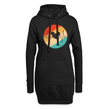 Squirrel Retro Heartbeat - Hoodie Dress - black - Front