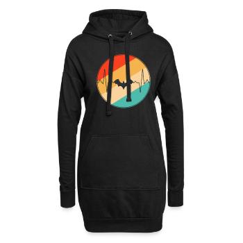Bat Retro Heartbeat - Sweat-shirt à capuche long Femme - noir - Devant