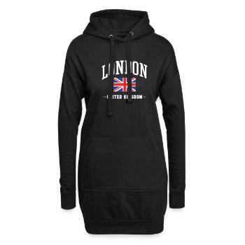 London - Hoodie-Kleid - Schwarz - Vorne