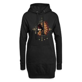 Indianisches Erbe Indianer Traumfänger - Hoodie-Kleid - Schwarz - Vorne