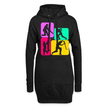 Cricket Cricketball Cricketspieler - Hoodie-Kleid - Schwarz - Vorne