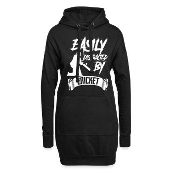 Cricket Cricketspieler Cricketball - Hoodie-Kleid - Schwarz - Vorne