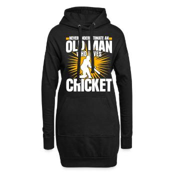 Cricket Cricketspieler Cricketmannschaft - Hoodie-Kleid - Schwarz - Vorne