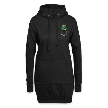 Plante dans la poche Strelizie dans la poche de poitrine - Sweat-shirt à capuche long Femme - noir - Devant