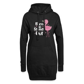 Flamant - Sweat-shirt à capuche long Femme - noir - Devant