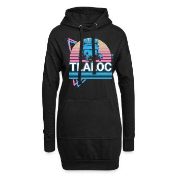 Tlaloc Aztekischer Gott des Regens Retro - Hoodie-Kleid - Schwarz - Vorne