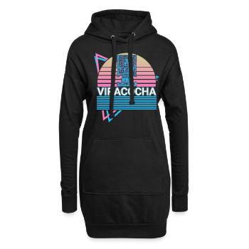 Viracocha Inca Rétro - Sweat-shirt à capuche long Femme - noir - Devant