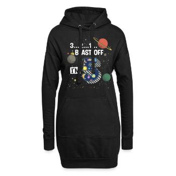 Blast Off J’ai 5 ans, 5ème anniversaire - Sweat-shirt à capuche long Femme - noir - Devant