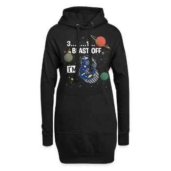 Blast Off Ich Bin 8 Jahre Alt, 8. Geburtstag - Hoodie-Kleid - Schwarz - Vorne