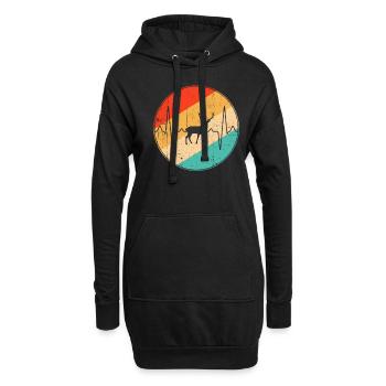 Deer Retro Heartbeat - Sweat-shirt à capuche long Femme - noir - Devant