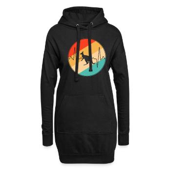 Kangourou Retro Heartbeat - Sweat-shirt à capuche long Femme - noir - Devant