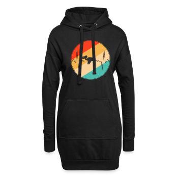 Pelikan Retro Heartbeat - Sweat-shirt à capuche long Femme - noir - Devant