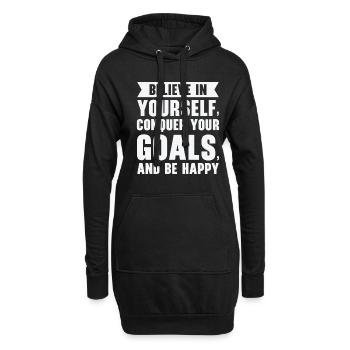 Ziel Leben Zitate Glücklich Positive Botschaft - Hoodie-Kleid - Schwarz - Vorne