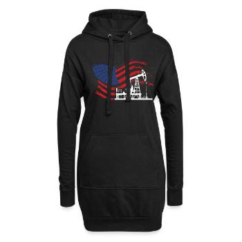 Drilling rig America Oil Drilling Rig - Sweat-shirt à capuche long Femme - noir - Devant