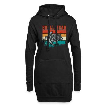 Schildkröte Retro Schildkröten Spruch Witzig - Hoodie-Kleid - Schwarz - Vorne