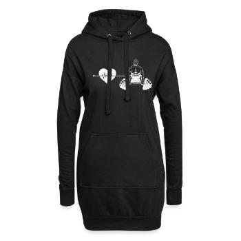 Rythme cardiaque de musculation - Sweat-shirt à capuche long Femme - noir - Devant