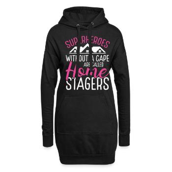 Home Staging Superhero Interior Decorating Stager - Hoodie-Kleid - Schwarz - Vorne