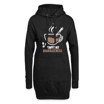 Vacciné avec du café Arabicazenega - Sweat-shirt à capuche long Femme - noir - Devant