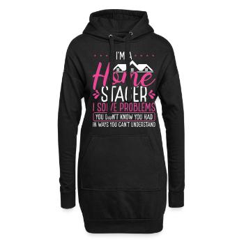 Home Staging solve problems Interior Home Stager - Hoodie-Kleid - Schwarz - Vorne