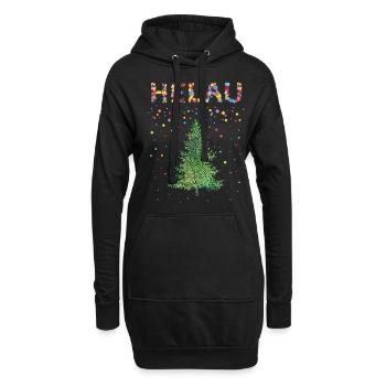 Helau Karneval Kölsch Weihnachtstage Christbaum - Hoodie-Kleid - Schwarz - Vorne