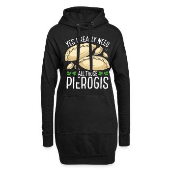 Pierogi Maker Oui j’ai vraiment besoin de nourriture polonaise - Sweat-shirt à capuche long Femme - noir - Devant