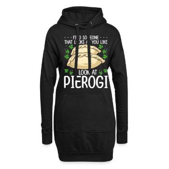 Pierogi Maker Comme je regarde la nourriture polonaise - Sweat-shirt à capuche long Femme - noir - Devant