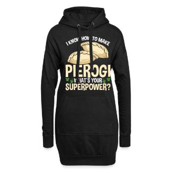 Pierogi Maker Quelle est votre superpuissance Polish FoodPi - Sweat-shirt à capuche long Femme - noir - Devant