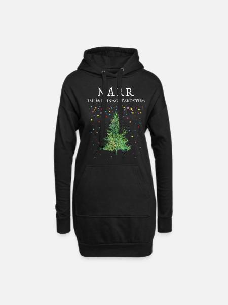 Konfetti Karneval Christbaum Weihnachtsmuffel - Hoodie-Kleid - Schwarz