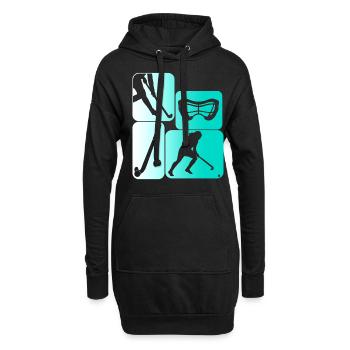 Joueurs de hockey sur gazon - Sweat-shirt à capuche long Femme - noir - Devant