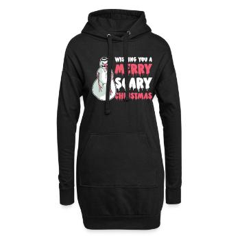 Frohe schaurige Weihnachten Halloween - Hoodie-Kleid - Schwarz - Vorne