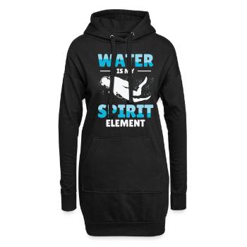Plongée en apnée Sports nautiques Element - Sweat-shirt à capuche long Femme - noir - Devant