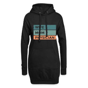 Frau Mutter Arzt Arzt Chirurg Krankenhaus - Hoodie-Kleid - Schwarz - Vorne