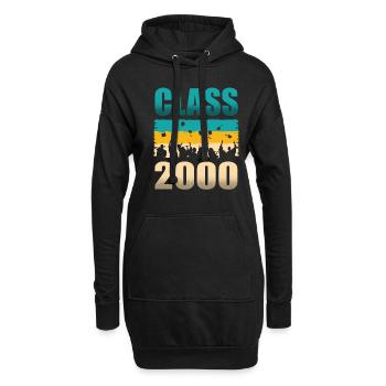 Klasse 2000 Dekade 2000 Era Millenium Vintage - Hoodie-Kleid - Schwarz - Vorne