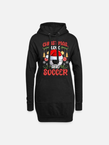 Football Player Team Club Outfit Christmas Love - Hoodie Dress - black