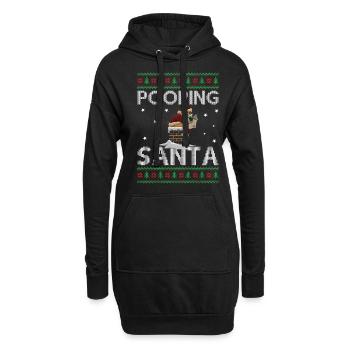 Caca Père Noël dans la cheminée - Noël moche - Sweat-shirt à capuche long Femme - noir - Devant
