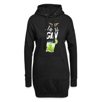 Köni Gin - Sweat-shirt à capuche long Femme - noir - Devant
