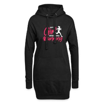 Courir - Sweat-shirt à capuche long Femme - noir - Devant