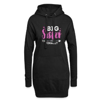 Grande sœur Frère frères et sœurs Cadeau - Sweat-shirt à capuche long Femme - noir - Devant
