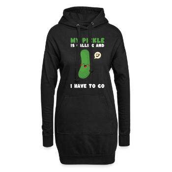 Mon cornichon m’appelle et je dois partir - Sweat-shirt à capuche long Femme - noir - Devant
