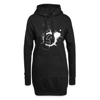 Volleyball Ball Volleyballer - Hoodie-Kleid - Schwarz - Vorne