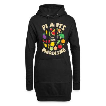 Les plantes sont le meilleur remède nutritionnel - Sweat-shirt à capuche long Femme - noir - Devant