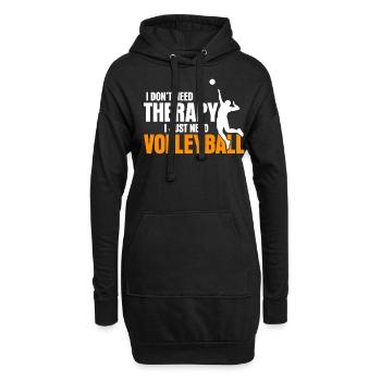 Volleyball Therapy Volleyballspieler - Hoodie-Kleid - Schwarz - Vorne