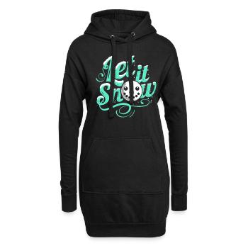 Let It Snow Snowman Merry Christmas - Hoodie-Kleid - Schwarz - Vorne