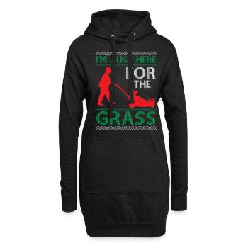 Ugly Christmas Mowing - I'm Just Here For The Gras - Hoodie Dress - black - Front