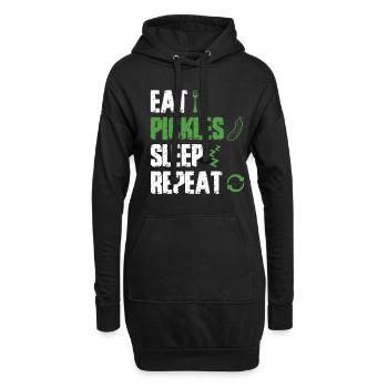 Eat Pickles Sleep Repeat - Hoodie-Kleid - Schwarz - Vorne