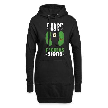 Never Eat Pickles Alone - Hoodie-Kleid - Schwarz - Vorne