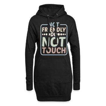Pas amical, ne touchez pas 10 - Sweat-shirt à capuche long Femme - noir - Devant
